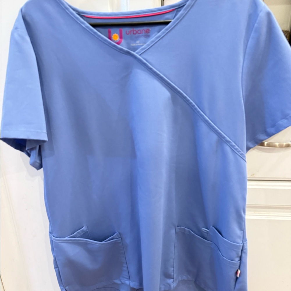 Urbane Classic Blue V-Neck Scrub Top